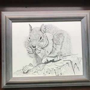 Pen & Ink Squirrel Canvas